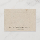 Carte De Correspondance Dark Academia Archivist Graduation Gift Insert (Dos)