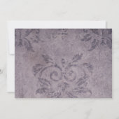 Carte De Correspondance Dark Eggplant Damask Personnalisé (Dos)