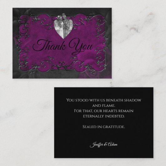 Carte De Correspondance Dark Gothic Halloween wedding (Devant / Derrière)