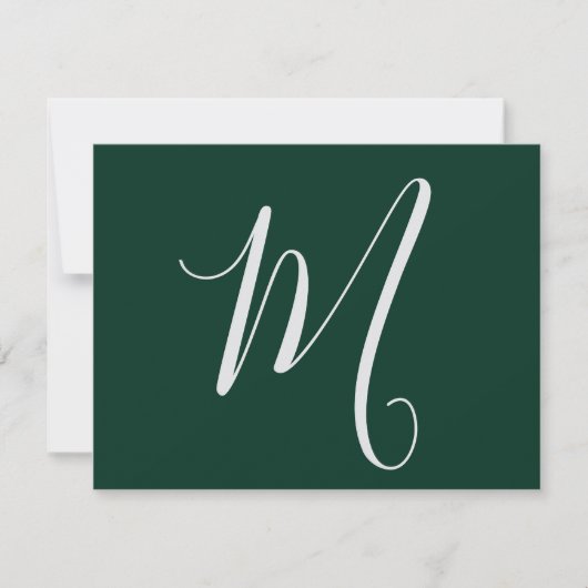 Carte De Correspondance Dark Green Plain Elegant Modern Own Name Monogram (Devant)