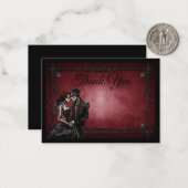 Carte De Correspondance Dark Red Gothic AlternativeHalloween wedding (Devant/Arrière en situation)