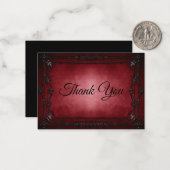 Carte De Correspondance Dark Red Gothic AlternativeHalloween wedding (Devant/Arrière en situation)