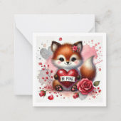 Carte De Correspondance Darling Be Mine Girly Fox Classroom Valentine (Devant)