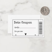 Carte De Correspondance Date coupon (Devant/Arrière en situation)