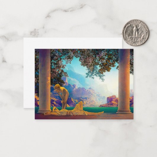 Carte De Correspondance Daybreak, 1922 par Maxfield Parrish (Devant/Arrière en situation)