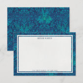 Carte de correspondance de couleur bleue victorien (Devant / Derrière)