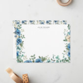 Carte de correspondance de jardin Sonate Bleue (Devant/Arrière en situation)
