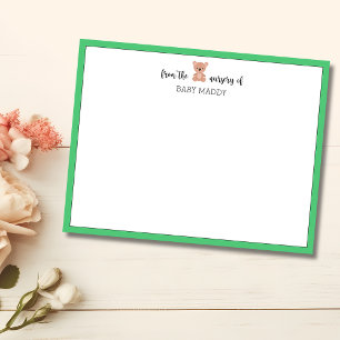 Carte de correspondance de la nurserie de l'ours e