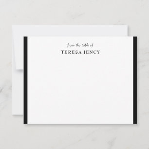 Carte De Correspondance De la part de   Design Classique Noir et Blanc