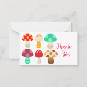 Carte De Correspondance De mignons champignons colorés