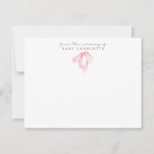 Carte de correspondance de naissance à ruban rose (Devant)