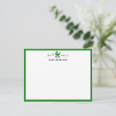 Carte de correspondance de naissance Vert Forêt (Debout devant)