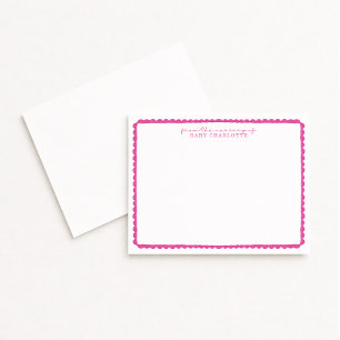 Carte de correspondance de nurserie rose en aquare