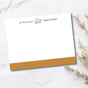 Carte de correspondance de nursery Chat Mignon Or