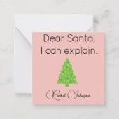 Carte De Correspondance Dear Santa Mini Christmas Gift Enclosure Card (Devant)