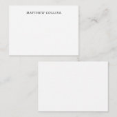 Carte De Correspondance Décontracté Élégant Sophistiqué Simple Formal Noir (Devant / Derrière)