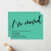 Carte De Correspondance Décontracté J'ai déplacé Biscay Green Nouvelle car (Devant/Arrière en situation)