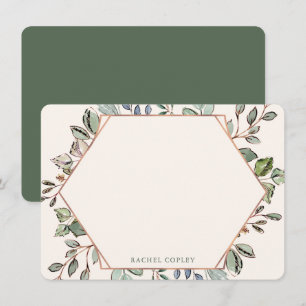 Carte De Correspondance Décor personnalisé Feuilles Élégante papeterie