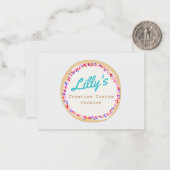 Carte De Correspondance Décorateur de biscuits ou de cupcake (Devant/Arrière en situation)