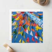 Carte De Correspondance Décoration de drapeaux triangulaires (Devant/Arrière en situation)