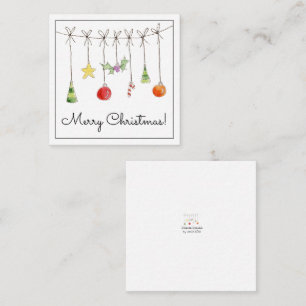 Carte De Correspondance Décorations de Noël sur une ficelle