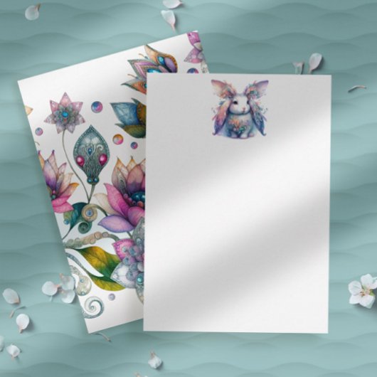 Carte de correspondance décorée du Lapin de Pâques