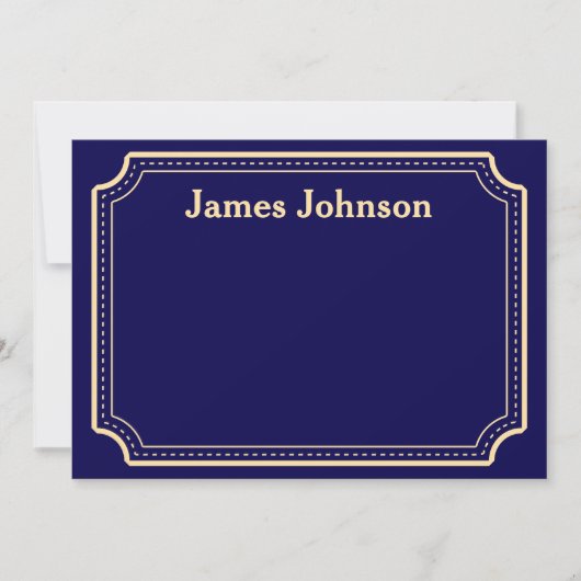 Carte De Correspondance Deep blue Retro Bold Serif Desk Name Plate (Devant)