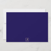 Carte De Correspondance Deep blue Retro Bold Serif Desk Name Plate (Dos)