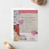 Carte De Correspondance Déjeuner Date Valentine's Day Card (Devant/Arrière en situation)