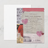 Carte De Correspondance Déjeuner Date Valentine's Day Card (Devant / Derrière)