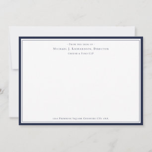 Carte De Correspondance Denim Blue Business Monogramme Du bureau de Not