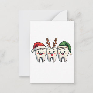 Carte De Correspondance Dentiste Dentaire Noël Santa Fil dentaire Xmas Arb