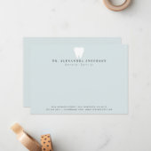 Carte De Correspondance Dentiste Dents Blanches Bleu Clair (Devant/Arrière en situation)