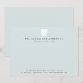 Carte De Correspondance Dentiste Dents Blanches Bleu Clair (Devant / Derrière)