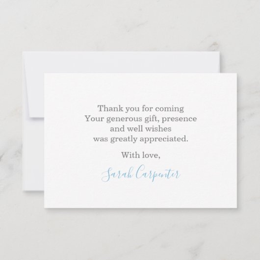 Carte De Correspondance Des beignets bleus merci (Dos)