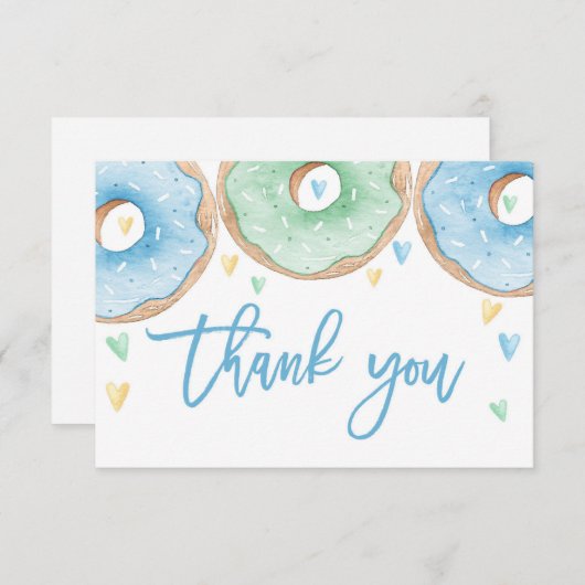 Carte De Correspondance Des beignets bleus merci (Devant / Derrière)