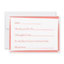 Des mots de remerciement manuscrits à compléter