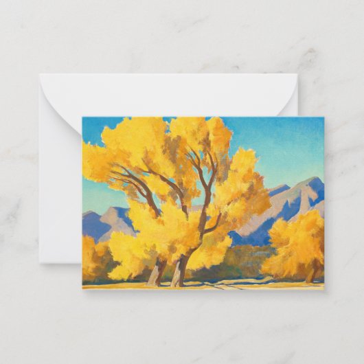 Carte De Correspondance Desert Cottonwoods, Arizona par Maynard Dixon (Devant)