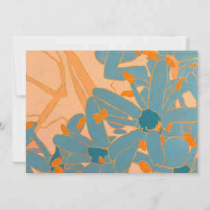 Carte De Correspondance Design de feuille contemporain pêche