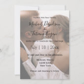 Carte De Correspondance design écriture moderne mariage photo défraîchi (Devant)