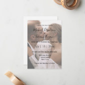 Carte De Correspondance design écriture moderne mariage photo défraîchi (Devant/Arrière en situation)