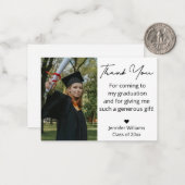 Carte De Correspondance design merci écriture manuscrite diplôme photo (Devant/Arrière en situation)