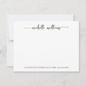 Carte De Correspondance Design Moderne Calligraphie Script Signature Noir (Devant)