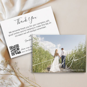 Carte De Correspondance design moderne code qr mariage photo merci