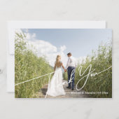 Carte De Correspondance design moderne code qr mariage photo merci (Devant)