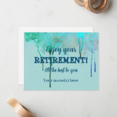 Carte De Correspondance Design simple Aquarelle Turquoise de retraite (Devant/Arrière en situation)