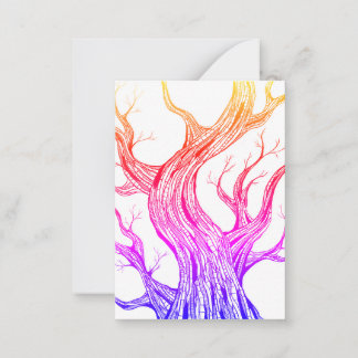 Carte De Correspondance Dessin abstrait d'arbre effrayant à la plume et au