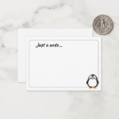 Carte De Correspondance Dessin animé de pingouin mignon juste une note (Devant/Arrière en situation)