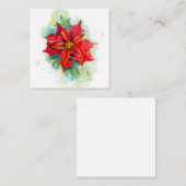 Carte De Correspondance Dessin aquarelle fleur rouge Noël (Devant / Derrière)