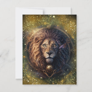 Carte De Correspondance Dessin aquarelle Signe du zodiaque Lion
